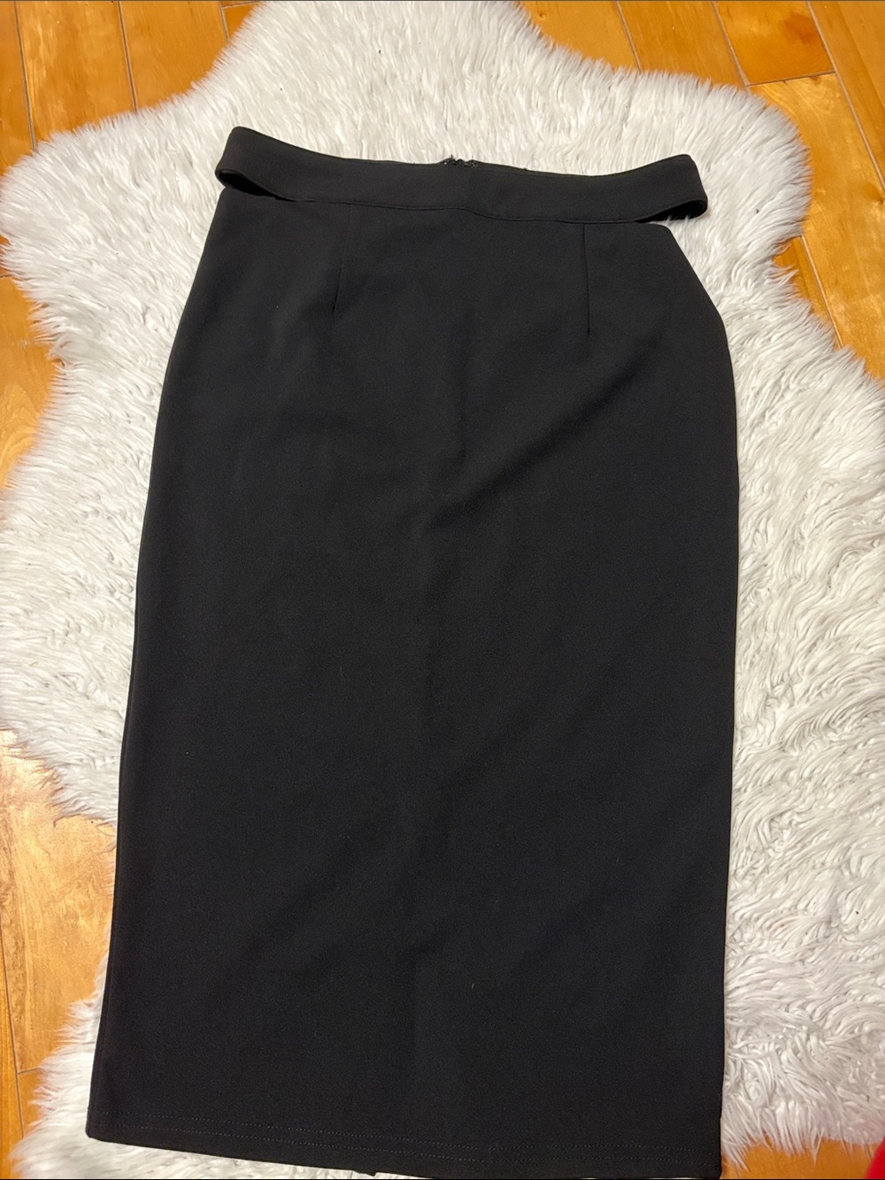 Suzy Shier Black Pencil Skirt with Fold-Over Waist